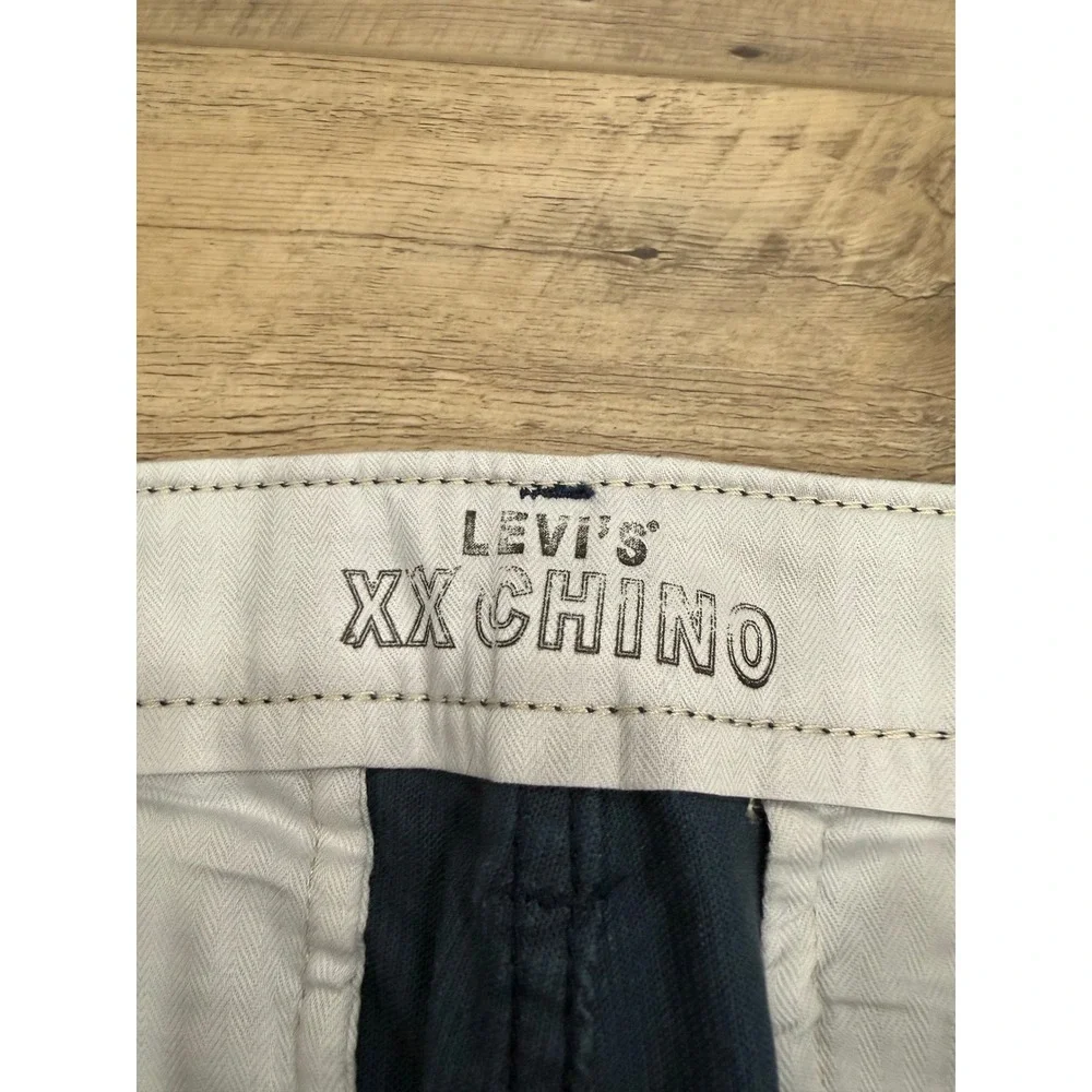 Levis XX Chino Standard Taper Corduroy Pants Mens 32x34 Navy Blue Trousers